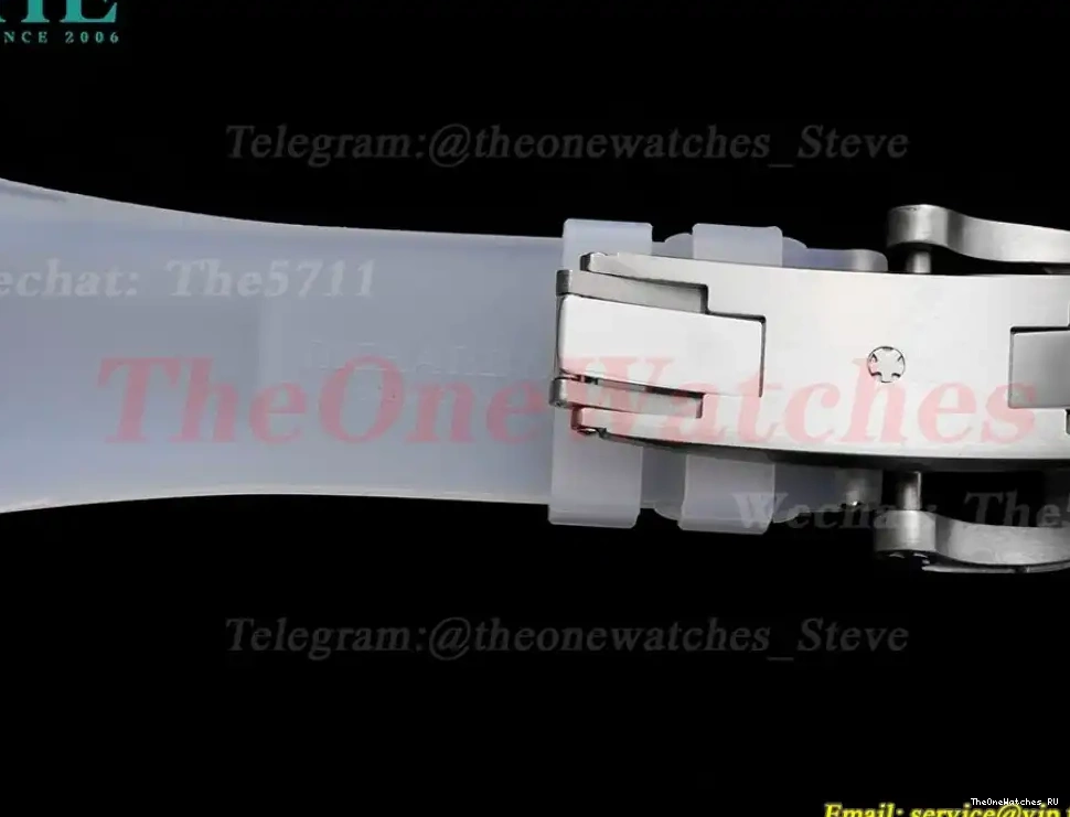  RM055 Sonic Skeleton on Dial Transparent Rubber Transparent  RMUL2 Clone strap 0412